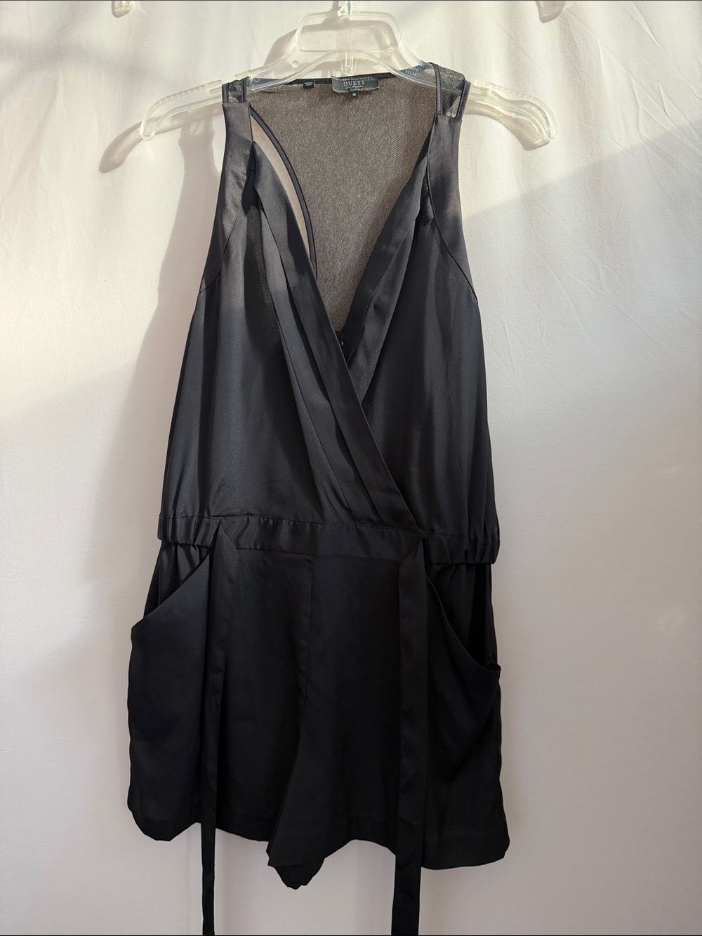 House of Harlow 1960 Black Satin Romper